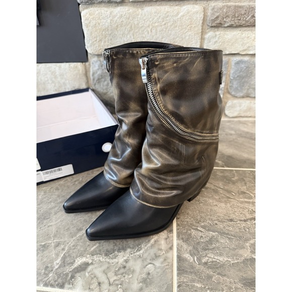 ElegaStep Women's Slouchy Fold Over Brown Boots Mid Calf Cowboy Boots Size 9 New - Picture 6 of 11